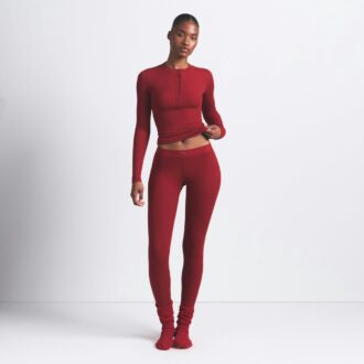 BOMULLSMÖRJAD HENLEY OCH LEGGINGSET