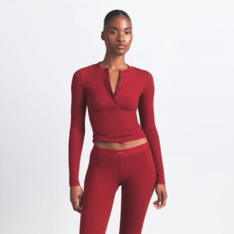 BOMULLSMÖRJAD HENLEY OCH LEGGINGSET