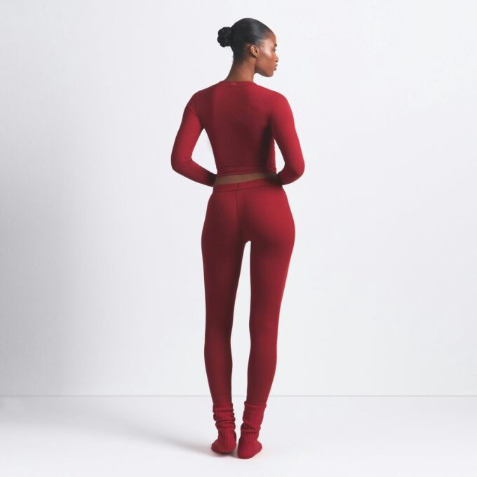 BOMULLSMÖRJAD HENLEY OCH LEGGINGSET