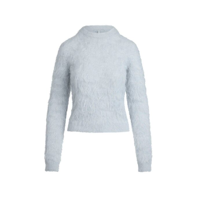 Borstad alpacka-tröja med rund hals Borstad alpacka-tröja med rund hals