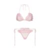 BRODERAD TYLLKNYTNINGS-BRALETTE OCH THONG-SET