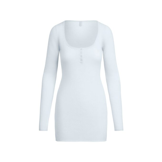 FJÄDERLÄTT KASHMERIKLÄNGD HENLEY MINIKLÄNNING