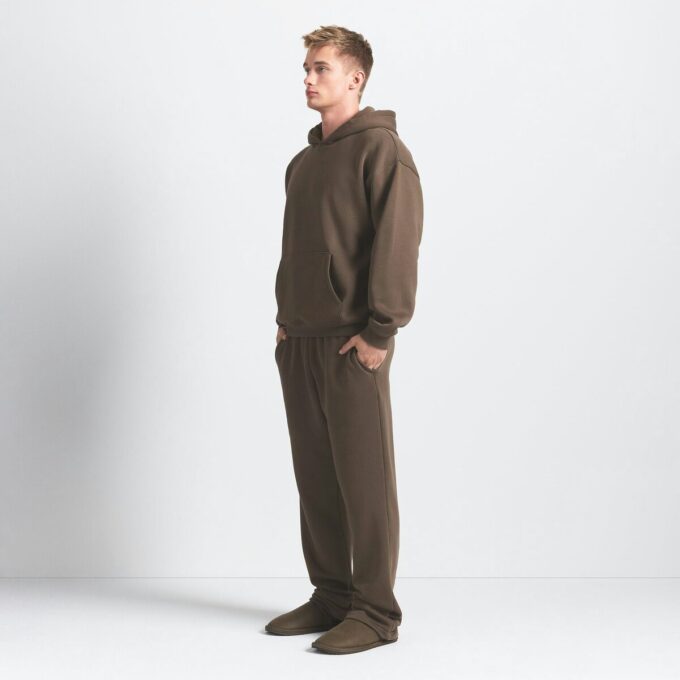 FLEECE LOUNGE HERR AVSLAPPEN HOODIE