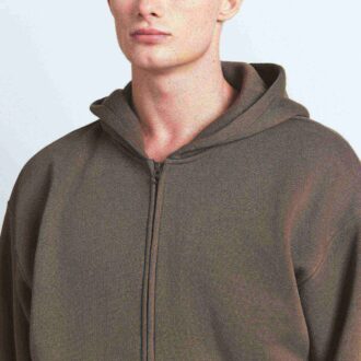 FLEECE LOUNGE HERR AVSLAPPEN HOODIE MED DRAGKEDJA