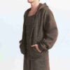 FLEECE LOUNGE HERR AVSLAPPEN HOODIE MED DRAGKEDJA