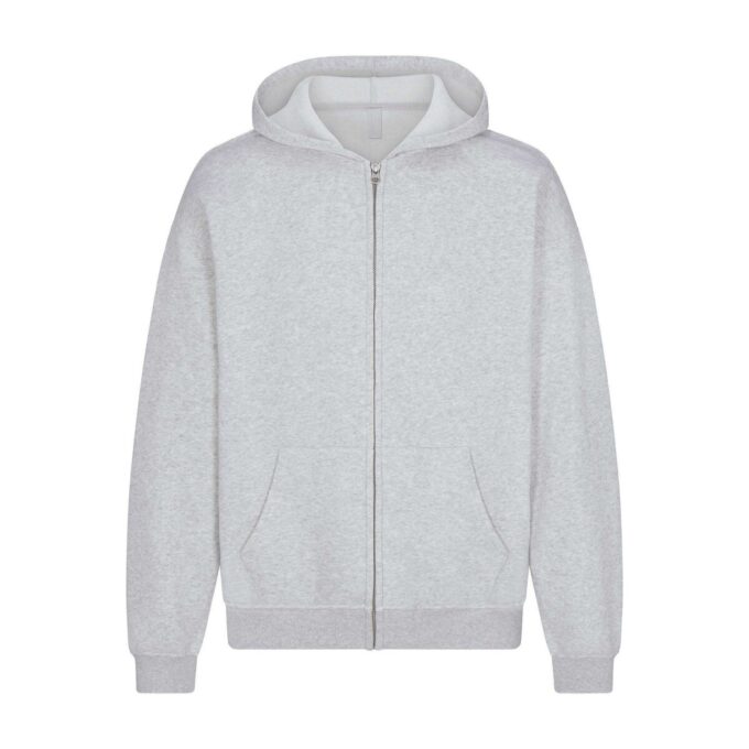 FLEECE LOUNGE HERR AVSLAPPEN HOODIE MED DRAGKEDJA