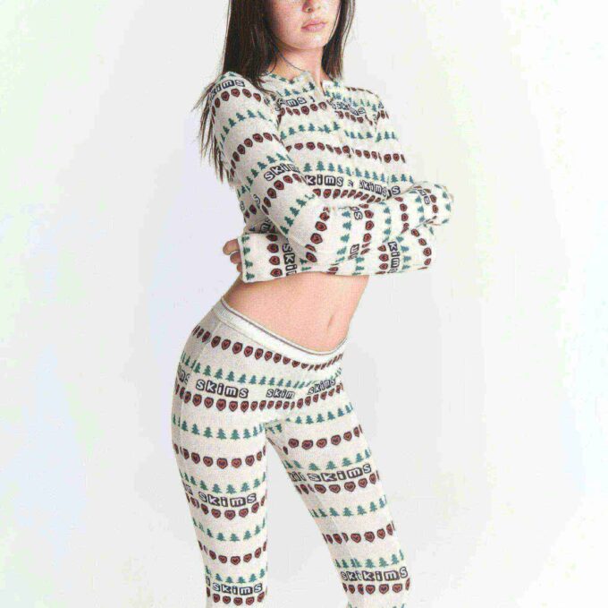 KAKTUSPLANTA FLEA MARKET X SKIMS BOMULLSRIBBADE HENLEY- OCH LEGGINGSET