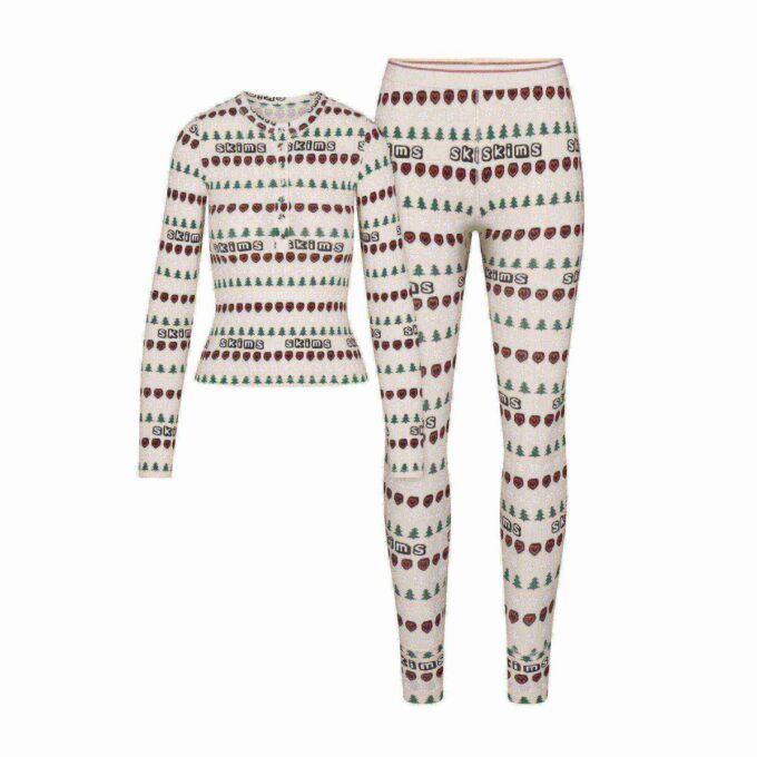 KAKTUSPLANTA FLEA MARKET X SKIMS BOMULLSRIBBADE HENLEY- OCH LEGGINGSET