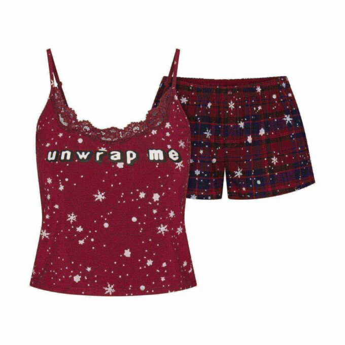 KAKTUSPLANTA FLEA MARKET X SKIMS SKIMS SLEEP LACE LINNE OCH FLANELLSHORT SET