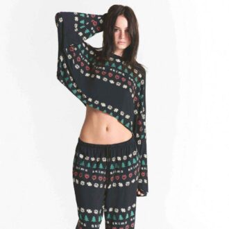 KAKTUSVÄXT FLEA MARKET X SKIMS SKIMS SLEEP CROPPED LÅNGÄRMAD OCH BYXOR SET