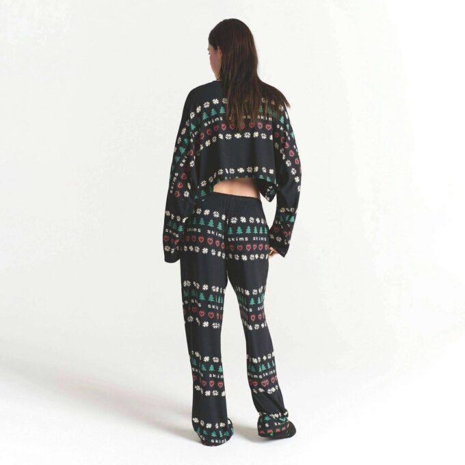KAKTUSVÄXT FLEA MARKET X SKIMS SKIMS SLEEP CROPPED LÅNGÄRMAD OCH BYXOR SET