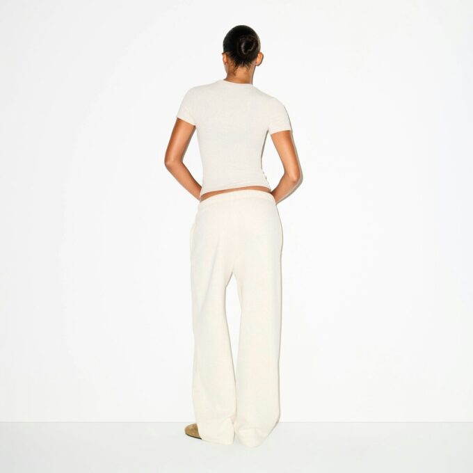 KLASSISKA BYXOR I BOMULLSFLEECKE MED RAK BEN