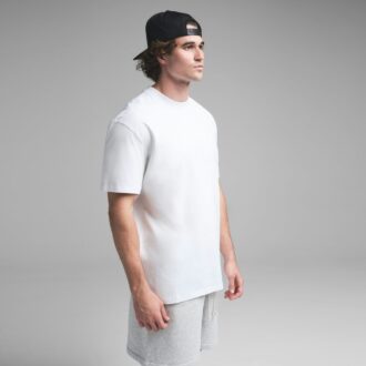 KRAFTIGT HERR-T-SHIRT I BOMULL MED AVSLAPPNAD