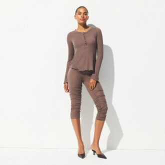 LÅNGÄRMAD HENLEY-TRÖJA MED SKINN