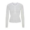 LÅNGÄRMAD HENLEY-TRÖJA MED SKINN LÅNGÄRMAD HENLEY-TRÖJA MED SKINN