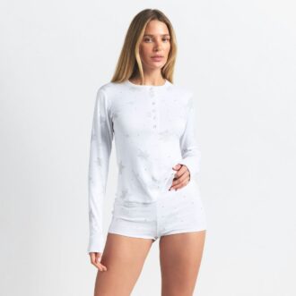 LOGOTYP PLYSCH POINTELLE MED STRASS HENLEY-SET