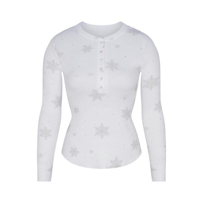 LOGOTYP PLYSCH POINTELLE MED STRASS HENLEY-SET LOGOTYP PLYSCH POINTELLE MED STRASS HENLEY-SET