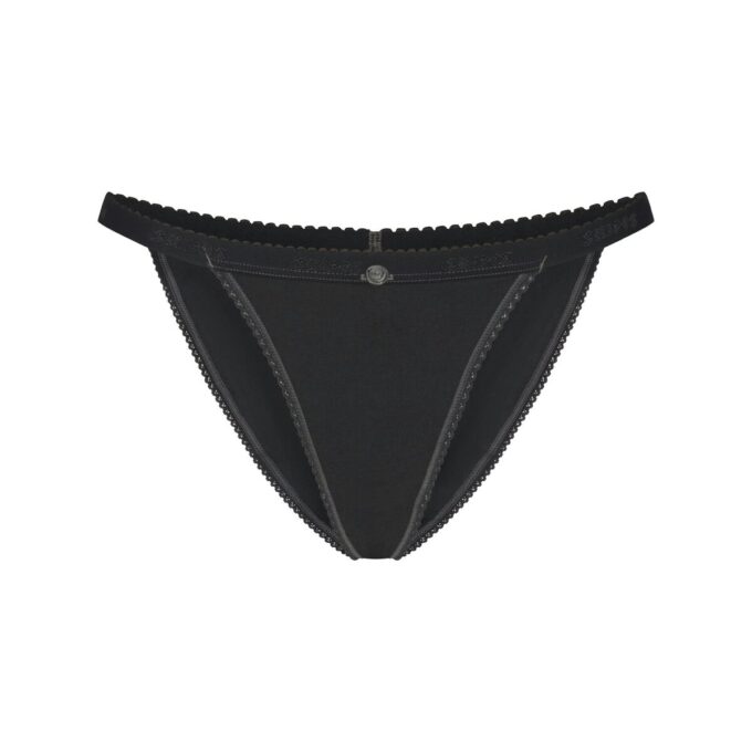 LÄTT BOMULLSBIKINI MED LOGOTYP PICOT STRING LÄTT BOMULLSBIKINI MED LOGOTYP PICOT STRING