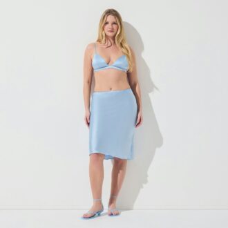 Lättfodrad triangel-bralette i siden