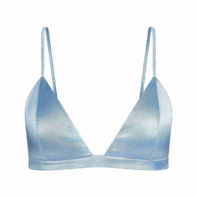 Lättfodrad triangel-bralette i siden