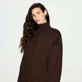 POJKVÄN FLEECE OVERSIZED HALV DRAGKEDJA