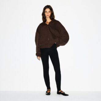 POJKVÄN FLEECE OVERSIZED HOODIE MED DRAGKEDJA