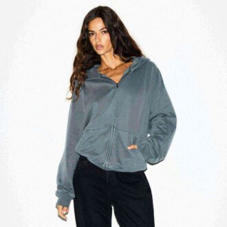 POJKVÄN FLEECE OVERSIZED HOODIE MED DRAGKEDJA