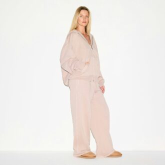 POJKVÄN FLEECE OVERSIZED HOODIE MED DRAGKEDJA