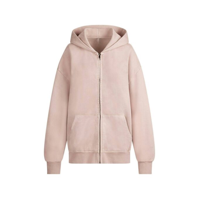 POJKVÄN FLEECE OVERSIZED HOODIE MED DRAGKEDJA POJKVÄN FLEECE OVERSIZED HOODIE MED DRAGKEDJA