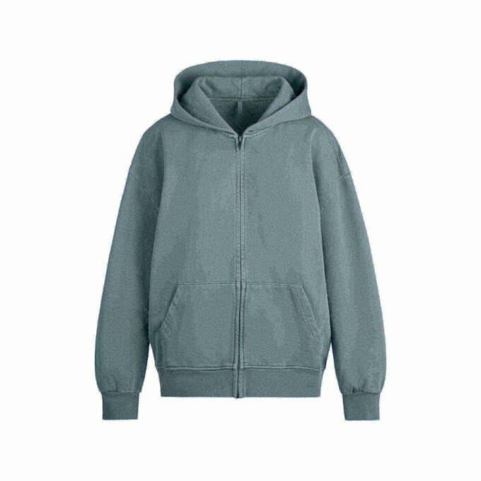 POJKVÄN FLEECE OVERSIZED HOODIE MED DRAGKEDJA POJKVÄN FLEECE OVERSIZED HOODIE MED DRAGKEDJA