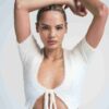 SET MED LUDDIG STICKNING, CROP TOPP OCH SHORTS SET MED LUDDIG STICKNING, CROP TOPP OCH SHORTS