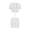 SET MED LUDDIG STICKNING, CROP TOPP OCH SHORTS SET MED LUDDIG STICKNING, CROP TOPP OCH SHORTS