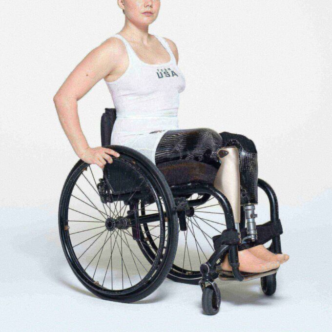 SKIMS FÖR TEAM USA PARALYMPISK BOMULLSRIBBATT LINNE