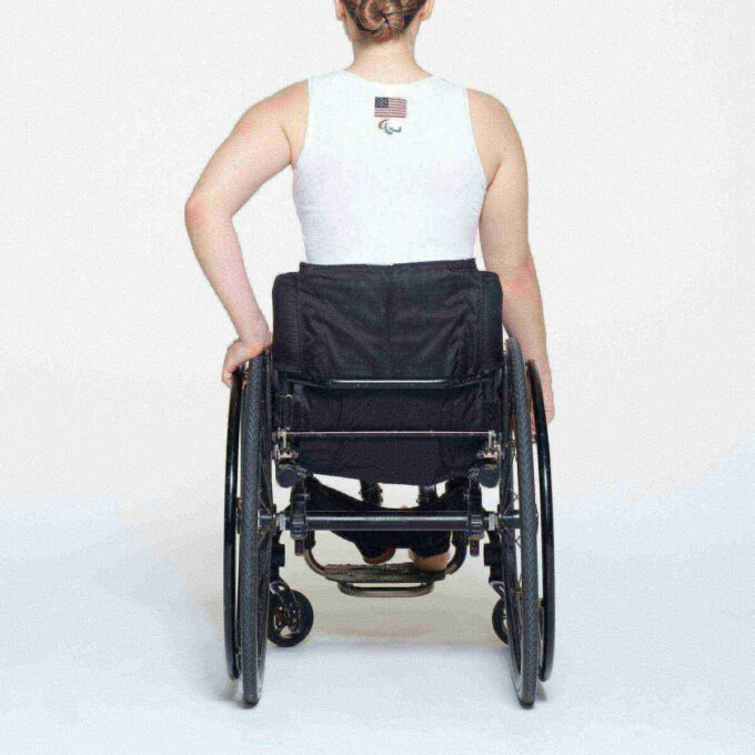 SKIMS FÖR TEAM USA PARALYMPISK BOMULLSRIBBATT LINNE