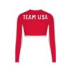 SKIMS FÖR TEAM USA SIGNATURE SWIM PARALYMPISK LÅNGÄRMAD BOKAD T-SHIRT