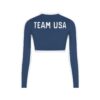 SKIMS FÖR TEAM USA SIGNATURE SWIM PARALYMPISK LÅNGÄRMAD BOKAD T-SHIRT