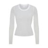 SKINLIG RIBBADD LÅNGÄRMAD TOPP MED RUND HALS SKINLIG RIBBADD LÅNGÄRMAD TOPP MED RUND HALS