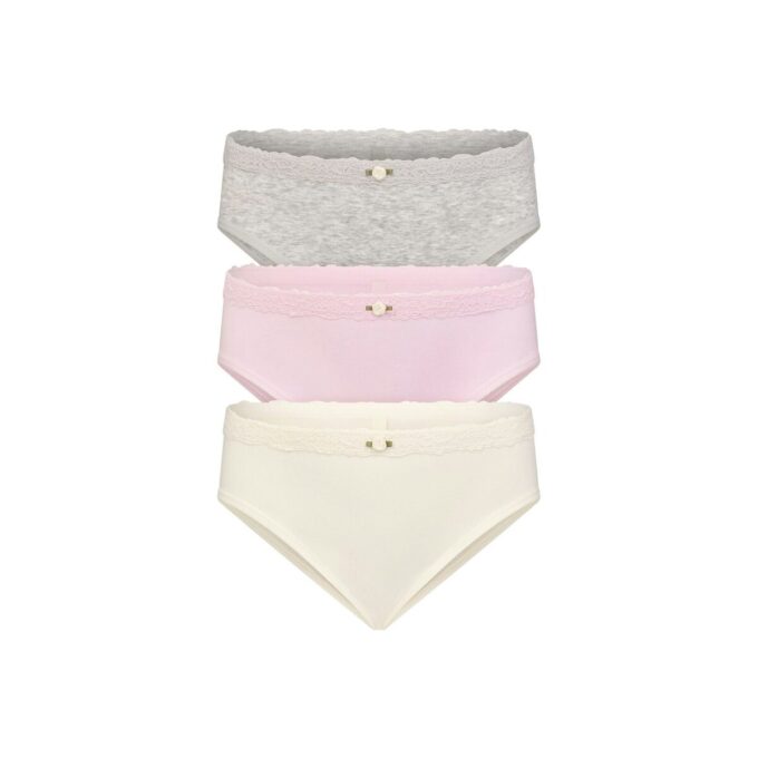 SÖMLÖSA JUNIORS BIKINI MED SPETSER I BOMULL, 3-PACK