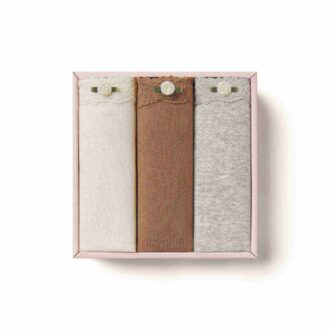 SÖMLÖSA JUNIORS BIKINI MED SPETSER I BOMULL, 3-PACK SÖMLÖSA JUNIORS BIKINI MED SPETSER I BOMULL, 3-PACK