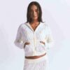 STICKAD TRÖJA MED KRYMPT DRAGKEDJA STICKAD TRÖJA MED KRYMPT DRAGKEDJA