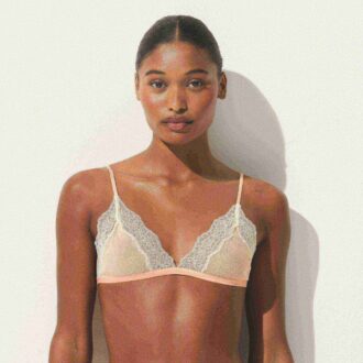 TRANSPARENT RIBBATT SPETSRINGAD TRIANGELBRALETTE