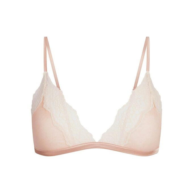 TRANSPARENT RIBBATT SPETSRINGAD TRIANGELBRALETTE