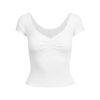 ULTRA LÄTT JERSEY-T-SHIRT MED ROLLUPPRINGAD HALS